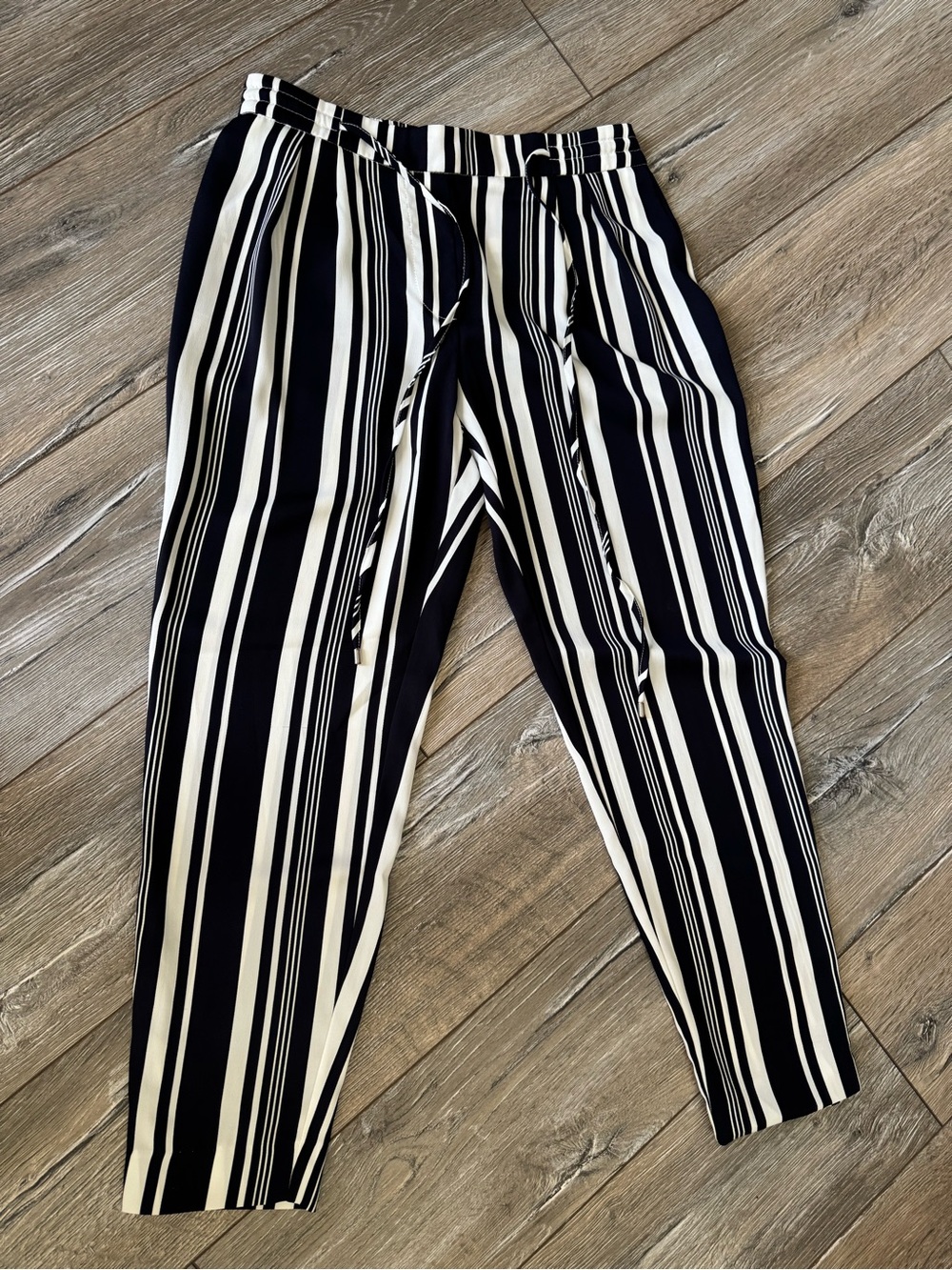 Navy blue and White Vertical Stripe Men’s Pants